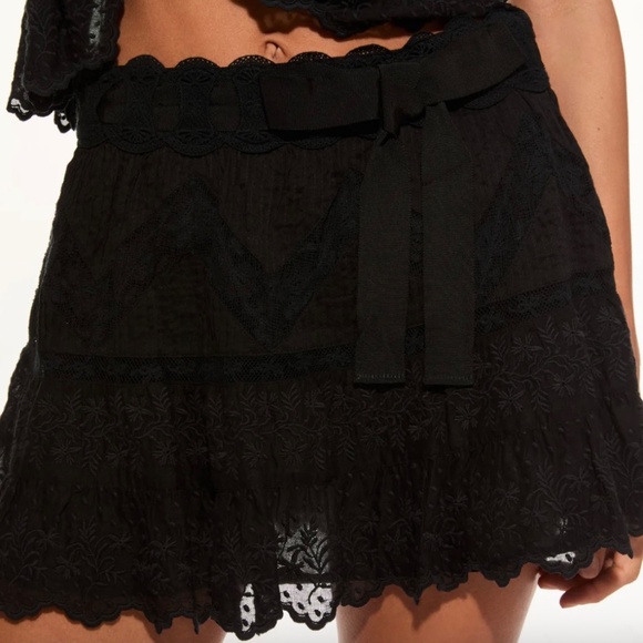 LoveShackFancy- Nerina Cotton Lace Mini Skirt